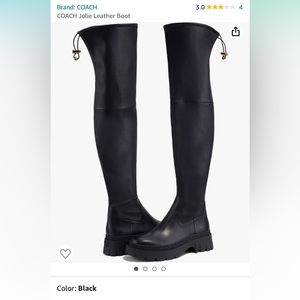 Black, Coach knee high boots.